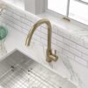 Modern Kitchen Sink Faucet With Single Handle Stainless Steel - Gold - Image 4