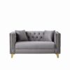 3 And 2 Seater Deep Seat Sofa With Button Nailhead, Square Arm Couches, Furniture For Living Room - Gray - Image 6