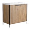 Modern Freestanding Bathroom Vanity With Resin Sink & Soft Close Cabinet Doors - Light Coffee - Image 11