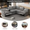 Power Recliner Corner Sofa Home Theater Reclining Sofa Sectional Couches With Storage Box, Cup Holders, USB Ports And Power Socket For Living Room - Gray - Image 10