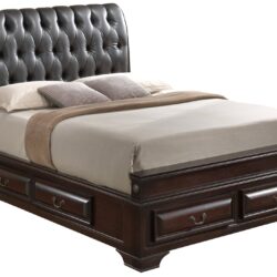 King Storage Bed Elegant - Cappuccino