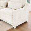 Elegant Chenille 3 Seater Sofa With Movable Ottomans High Resilience Sponge - Beige - Image 16