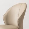 Modern Dining Chair (Set of 2) With Unique Backrest Design Leather - Beige / Black - Image 10