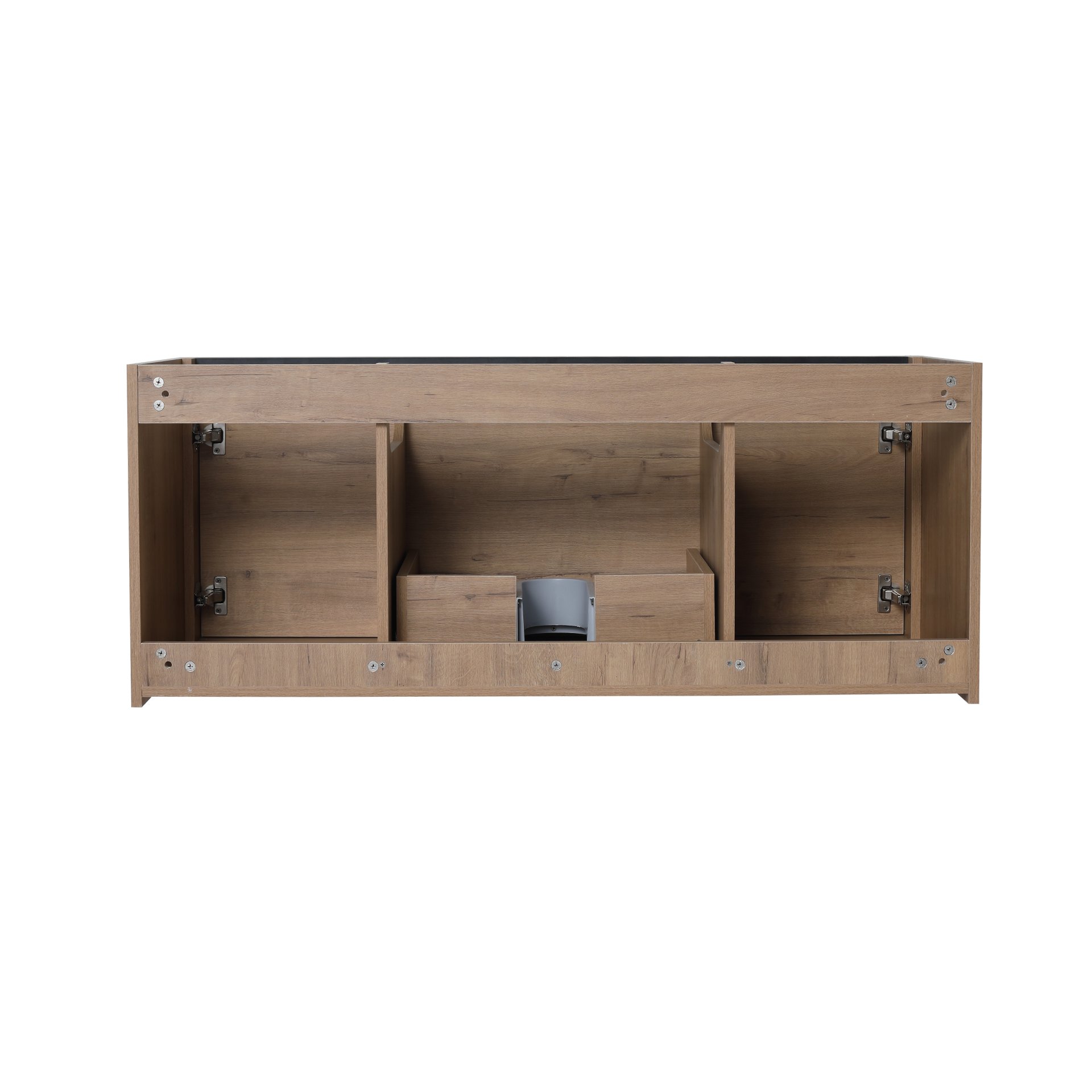 Modern Floating Bathroom Vanity Cabinet With Resin Sink Soft Close Doors And Drawer - Imitative Oak - Image 17
