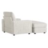 Oversized Chaise Lounge Indoor Rabbit Fur Sofa Bed With Storage Ottoman And Armrests Cup Holders With Deep Seat - Beige - Image 4
