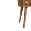 Mini Cube Carved 2 Drawer Nightstand - Oak - Image 3