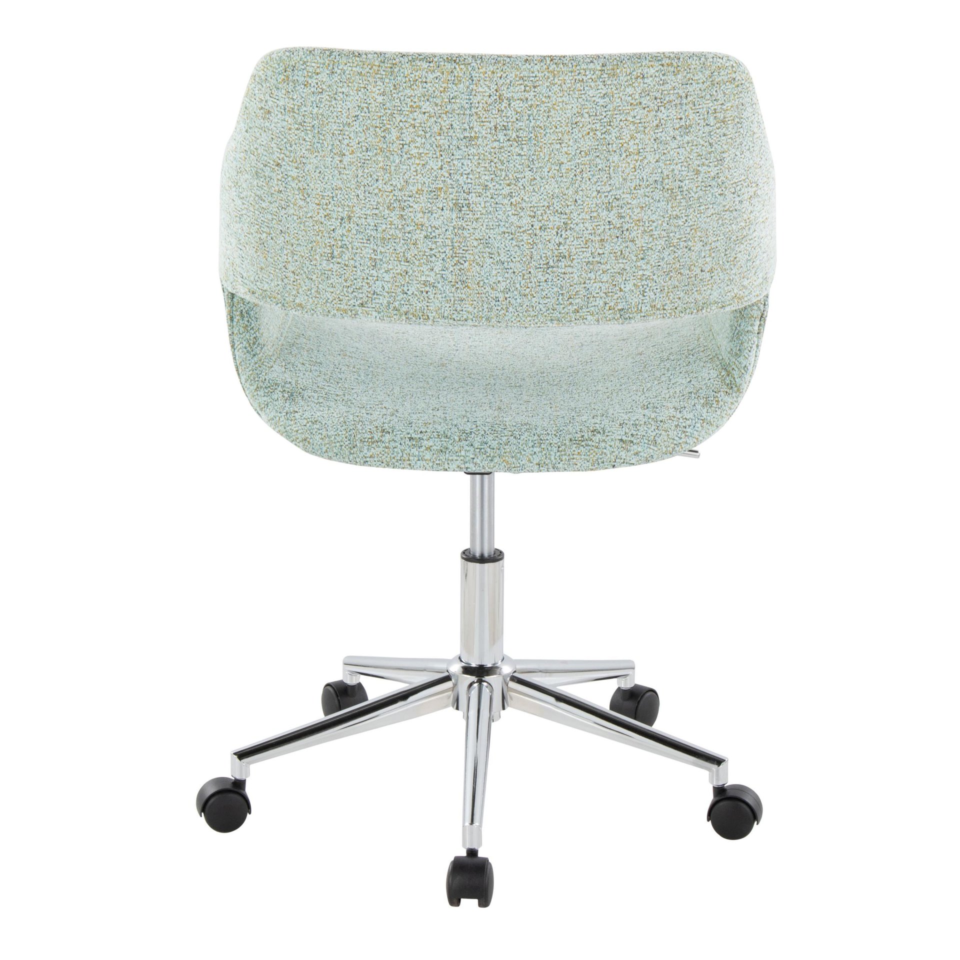 Margarite - Contemporary Task Chair - Chrome / Light Green - Image 4