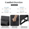 Convertible Sleeper Bed, Adjustable Oversized Armchair With 3 USB Ports For Small Space - Black - Image 7