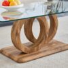 Modern Style Glass Top Coffee Table With Base Suitable For Living Rooms And Lounge Areas - Natural Wood - Image 6