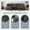 Sectional Sofa With Ottoman U Shaped Cloud Sleeper Couch Set With Pillows, Free Combination 5 Seat Modular Upholstered - Gray - Image 7