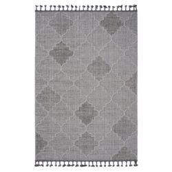 Guros - 4' X 6' Trellis Indoor / Outdoor Area Rug - White / Gray