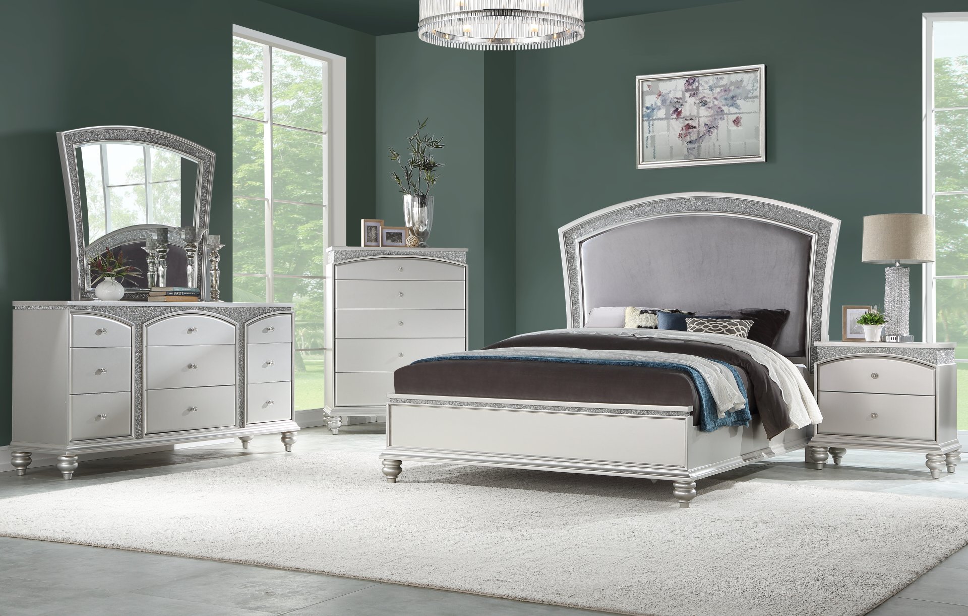 Maverick - Queen Bed - Silver - Image 3