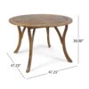 Hermosa - Outdoor Acacia Wood Table Circular Design - Teak - Image 3