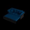 Queen Pull Out Sofa Bed, 3 In 1 Convertible Sleeper Tufted Sofa & 2 Soft Pillows - Blue - Image 11