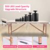 Massage Table Portable Massage Bed Lash Bed With Carrying Case Spa Table Height Adjustable, Salon Bed Face Cradle Bed - Cream - Image 9