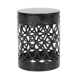 Outdoor, Metal End Table Large - Black