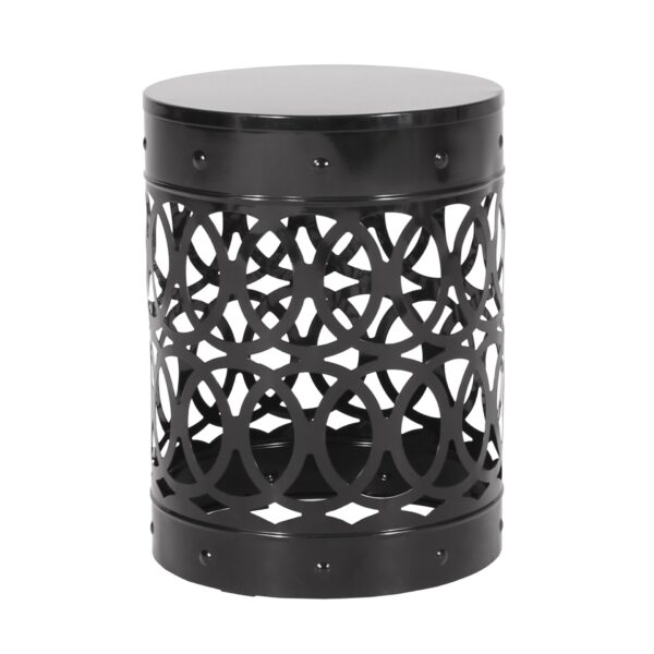 Outdoor, Metal End Table Large - Black