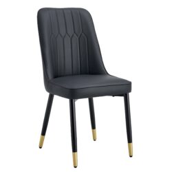 Modern (Set of 6) Dining Chair Set & High Back Material And Sturdy Legs - Black