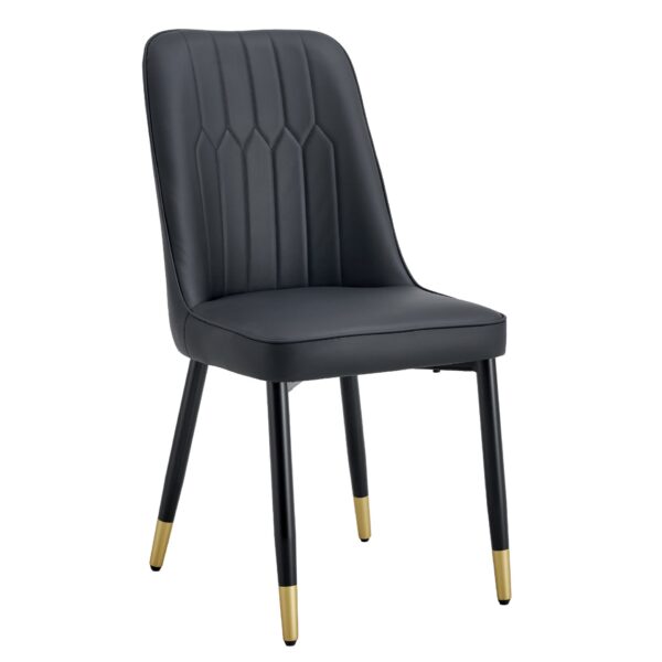 Modern (Set of 6) Dining Chair Set & High Back Material And Sturdy Legs - Black