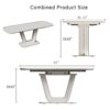 Modern Industrial Style Expandable Dining Table With U Shaped Legs - Antique Gray White - Image 14