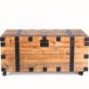 Trunk Table With Four Wheel Large Capacity Storage Coffee Table - Natural / Black - Image 2
