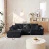 Modular Cloud Sectional Couch With L Shape Chaise, Deep Seat - Black - Image 3