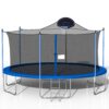 Trampoline For Adults & Kids With Basketball Hoop, Outdoor Trampolines With Ladder And Safety Enclosure Net For Kids And Adults - Blue - Image 3