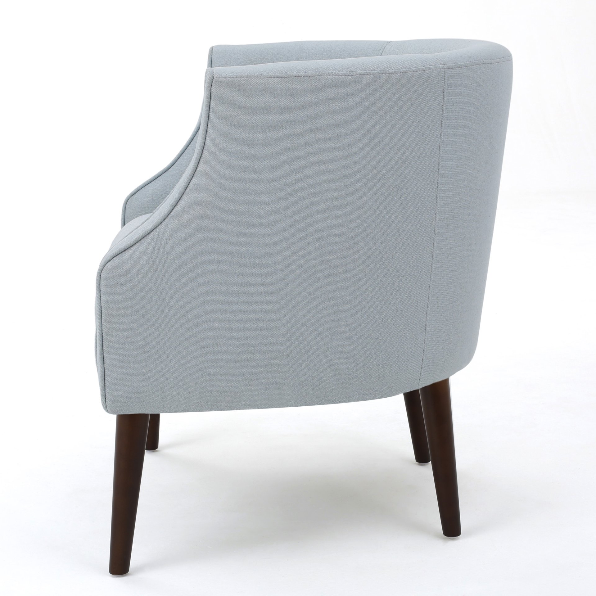 Elegant Upholstered Club Chair With Button Tufting - Light Blue - Image 9