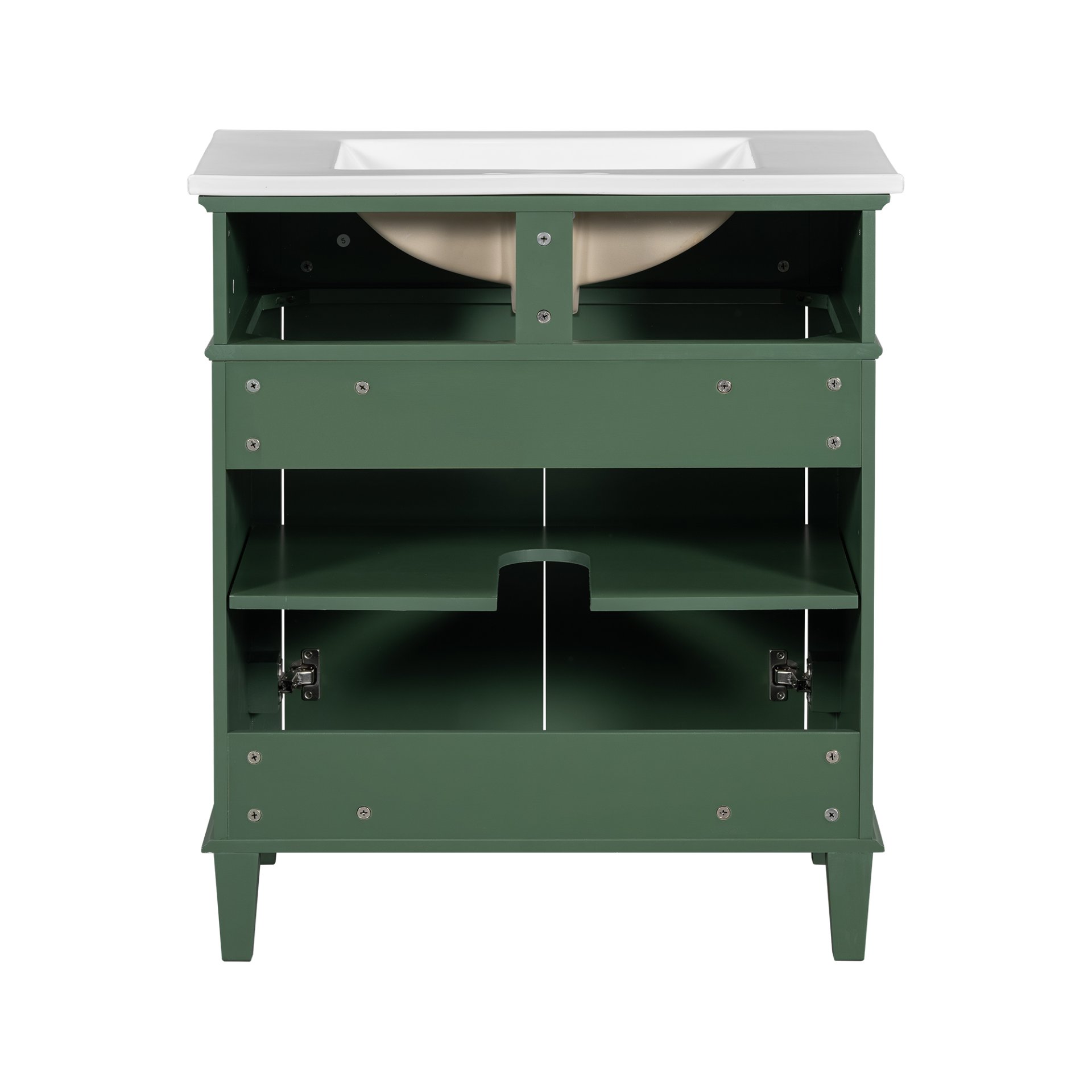 Bathroom Vanity With Ceramic Basin, Soft Close Door And Adjustable Shelves - Green - Image 17