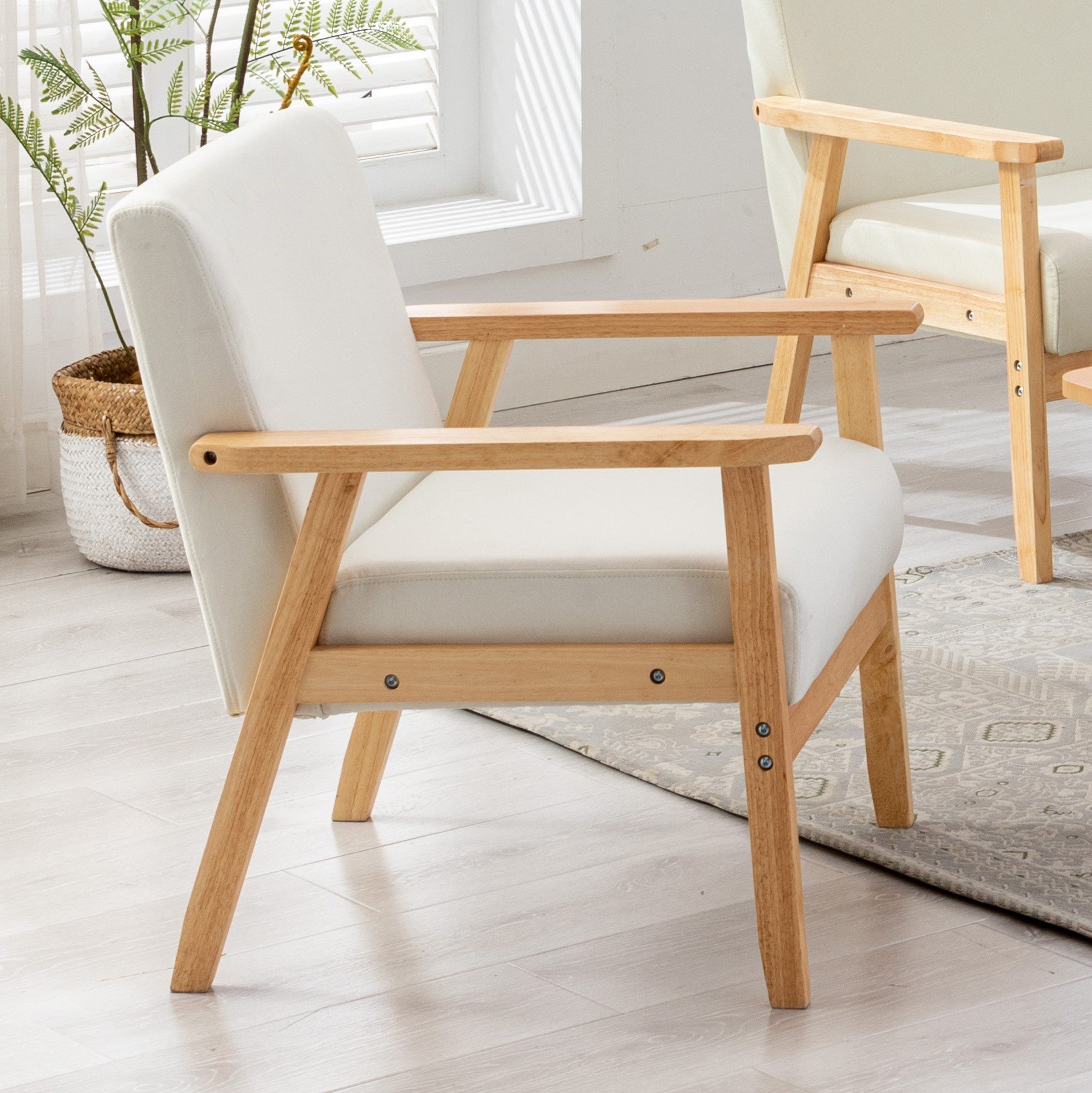 Bahamas - Linen Fabric Chair - Beige - Image 2