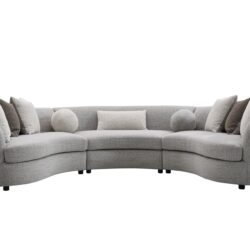 Ivria - Boucle Sectional Sofa With 9 Pillows - Gray