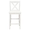 5 Pieces Counter Height Rustic Farmhouse Dining Room Wooden Bar Table Set With 2 Stools And 2 Chairs - White - Image 18