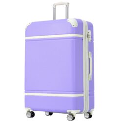 Hardshell Luggage With Tsa Lock, 28" Expandable Lightweight Suitcase With Spinner Wheels, Single Vintage Luggage - Purple