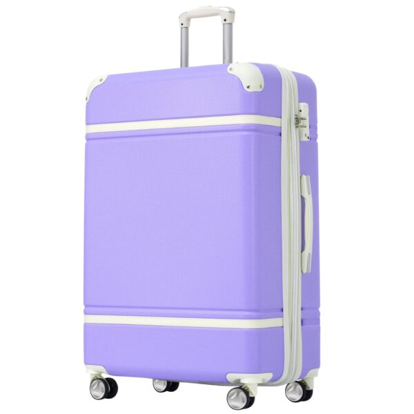 Hardshell Luggage With Tsa Lock, 28" Expandable Lightweight Suitcase With Spinner Wheels, Single Vintage Luggage - Purple