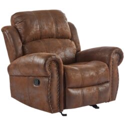 Wide Suede Manual Glider Standard Recliner - Brown