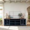 Nantucket - TV Stand Console For TVs Up To 100" - Blue Denim, Whiskey - Image 4