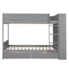 Full Over Full Bunk Bed With 2 Drawers And Multi-Layer Cabinet - Gray - Image 2