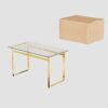 Modern Glass Dining Table Set For 4 With Golden Plating Legs And Chairs - Transparent - Image 11
