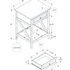 Accent End Table, 2 Tier, Storage Drawer, Transitional - White - Image 12