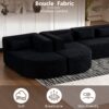 Upholstered Sofa Free Combined Sofa Couch With 2 Chaise Lounge And 5 Back Pillows For Living Room - Black - Image 7