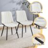 Modern Style Extended Seat Cushion Dining Chair Set, Splicing 4 Pieces - White / Black - Image 6