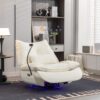270 Swivel Glider Recliner Chair, Power Recliner Rocking Chair, USB Port Charge For Nursery Chair With Atmosphere Lamp For Living Room Bedroom Apartment - White - Image 9
