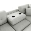 Sectional Sofa L-Shaped Sofa Couch Pull-Out Sofa Bed With A Movable Ottoman, Two USB Ports And Two Cup Holders For Living Room - Gray - Image 22