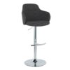 Boyne - Contemporary Adjustable Barstool With Swivel With Rounded T Footrest (Set of 2) - Chrome / Dark Gray - Image 2