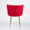Modern Dining Chair (Set of 2) With Velvet Backrest And Iron Tube en Legs For Dining Room Or Cafe - Red - Image 10