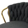 Modern Design High Stool With Gold Plated Legs For Kitchen Dining Linen (Set of 2) - Dark Gray - Image 9