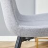 Comfortable Linen Cotton Dining Chair Set Six Pieces - Light Gray - Image 9