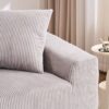 Compression Sofa: Combining Chaise Longue With 3 Seater, Corduroy Fabric, Full Sponge Compression Sofa, Combined Sofa With 4 Pillows For Living / Home Furniture / Apartment - Light Gray - Image 17