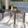 Acacia Wood Outdoor Dining Table With Slatted Top - Dark Brown - Image 9