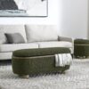 Modern Storage Ottoman Bench Upholstered Seating With Storage - Dark Green - Image 7